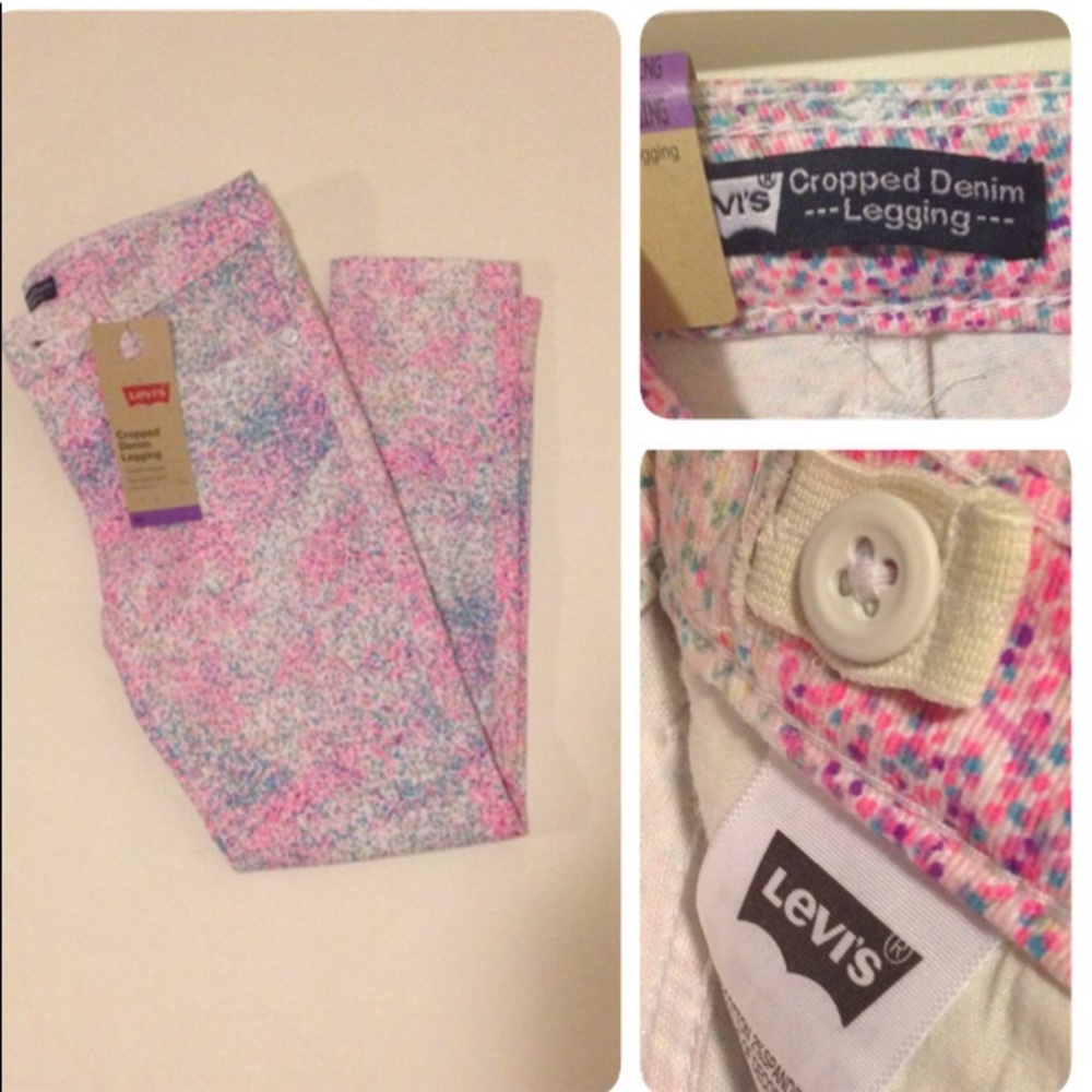 Girls cropped denim leggings